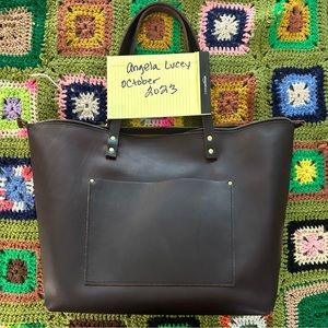 Portland Leather Goods Oversize Tote Grizzly Zipper